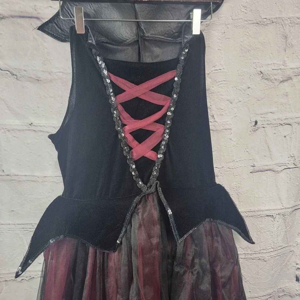 Girls Kids Vampire‎ Costume Dress with Collar Halloween Outfit Girls Size XL